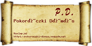Pokoráczki Dömös névjegykártya